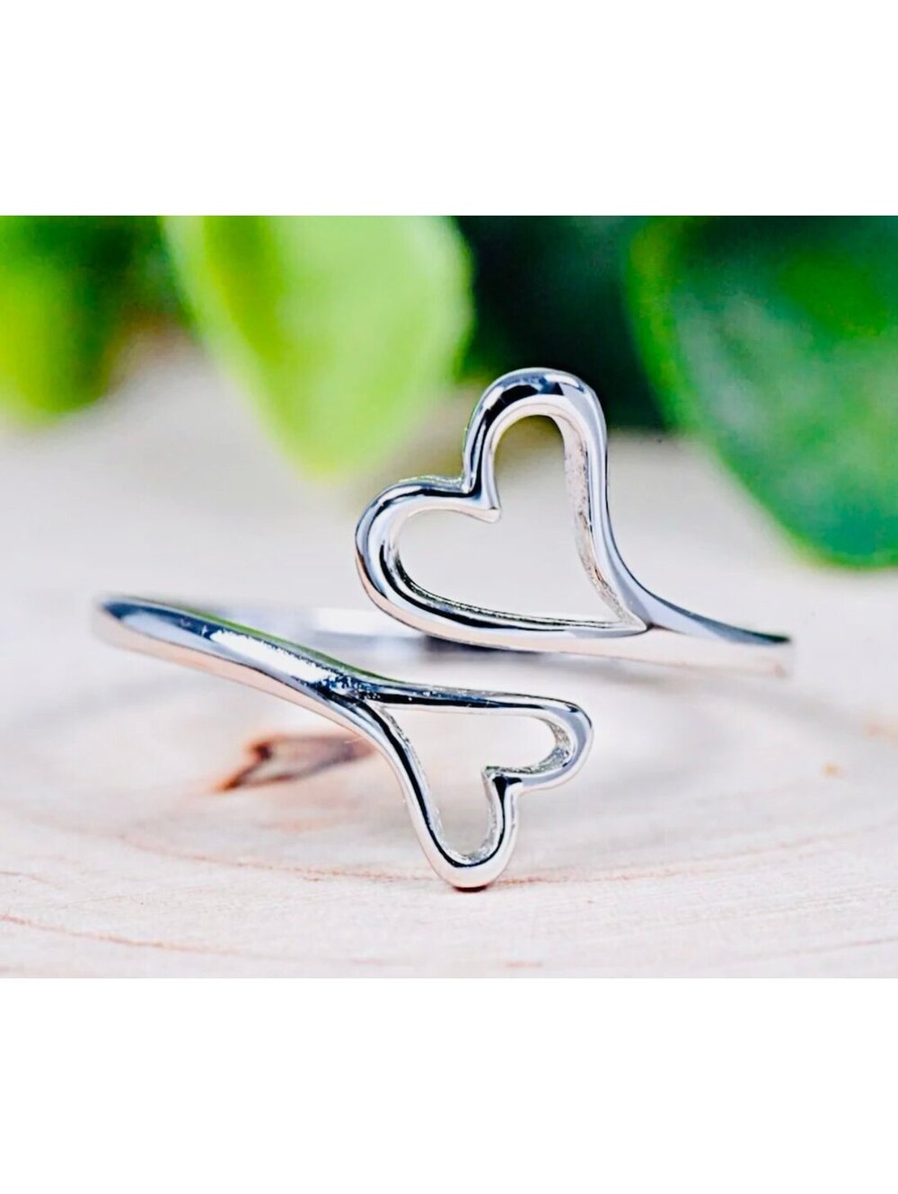 New - Beautiful -Open End -Wrap Around Heart Adjustable Ring